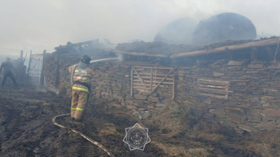 Крупный пожар произошел в области Абай